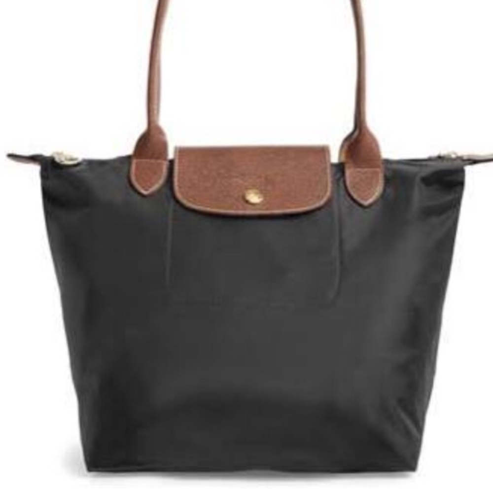 Longchamp small Le Pliage shoulder tote in black